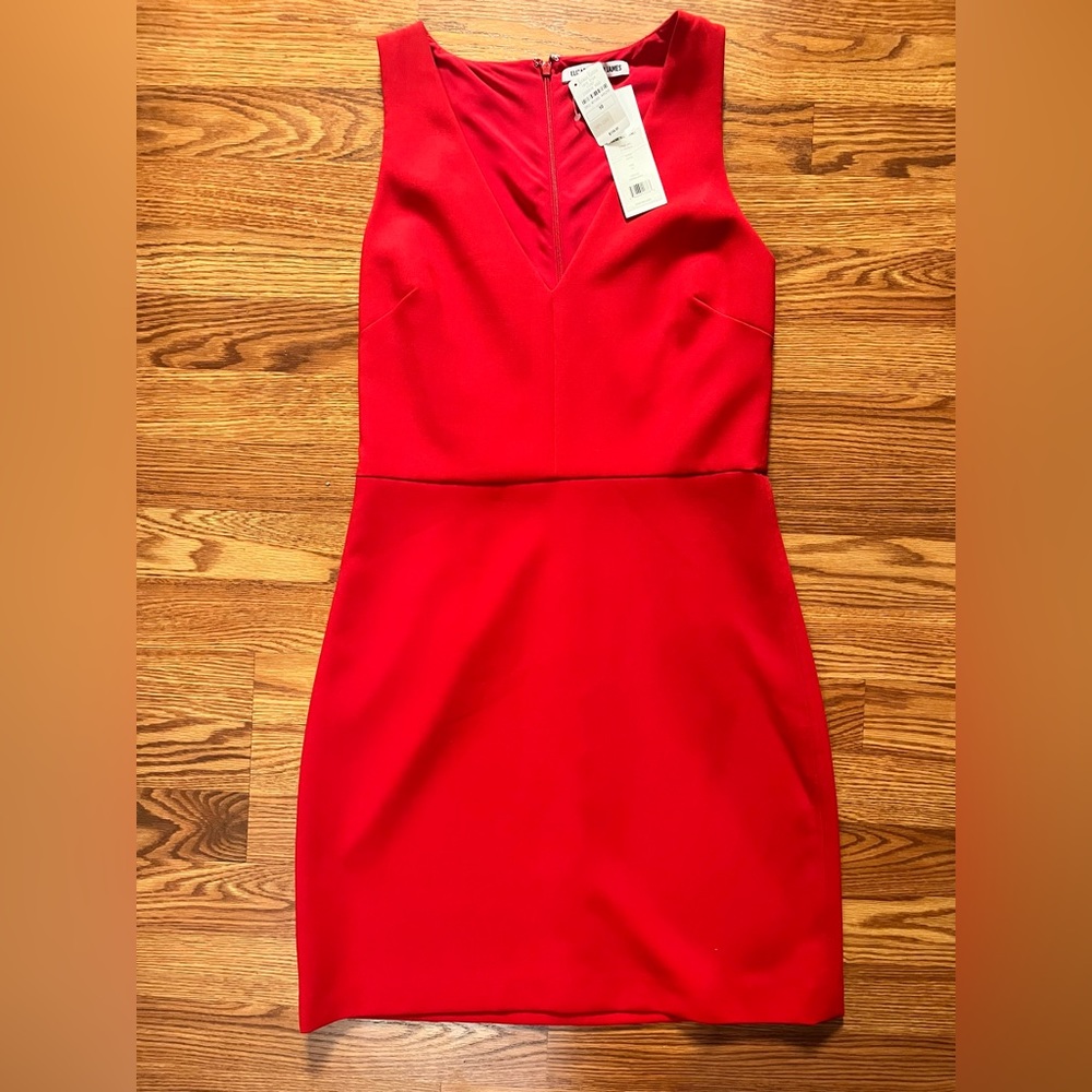 Elizabeth and James Red Sleeveless Sheath Dress